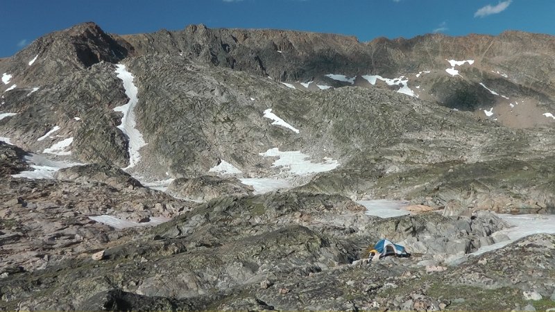 45-Granite Hike day 3 Summit day Camp 2.jpg - Camp two - sort of lost amoung the rocks and mountains